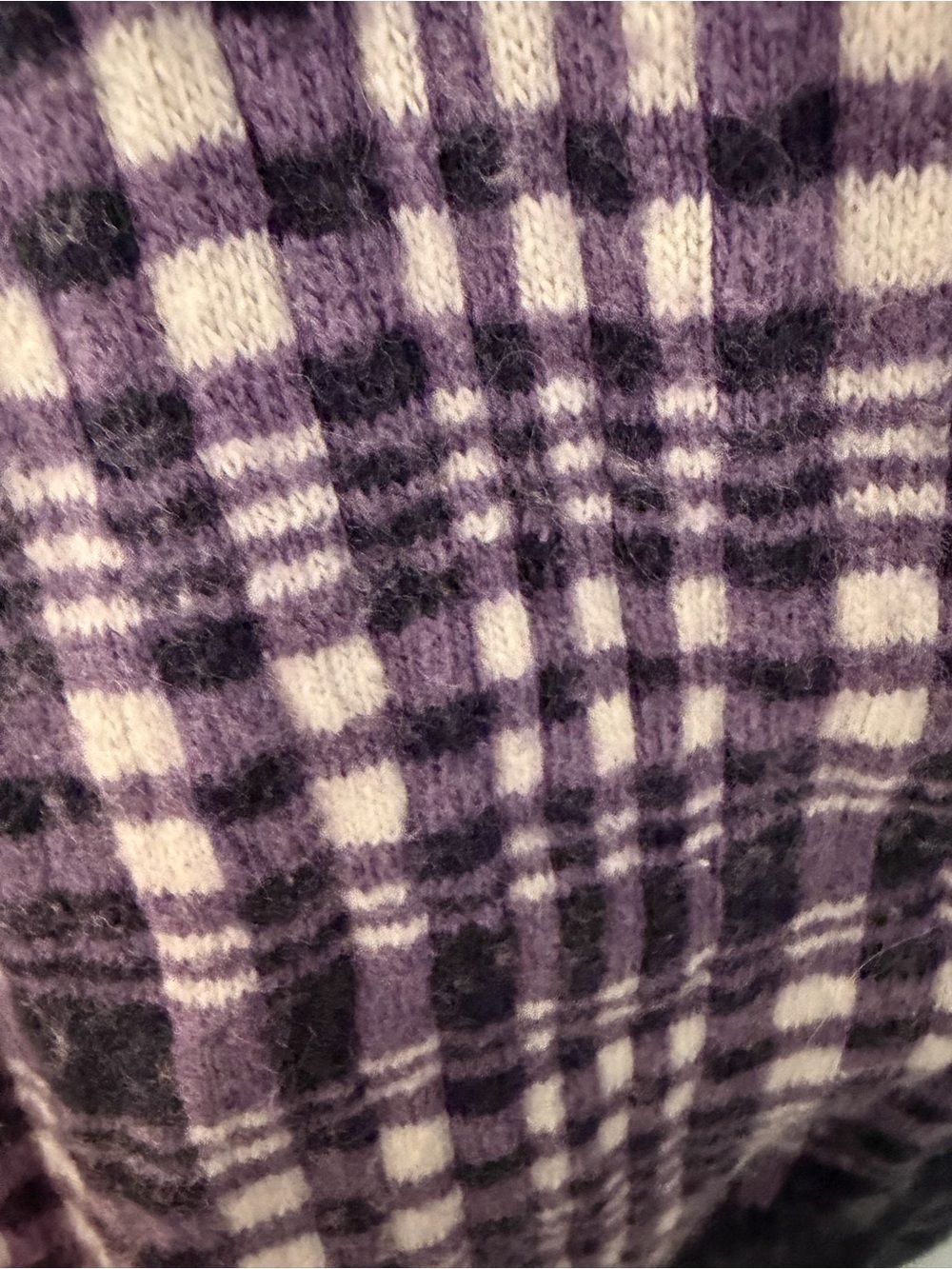 Y2K Mossimo Supply Co. Blue/Purple Cardigan with Purple & White Plaid Panels 🍁🍂 - Picture 4 of 5